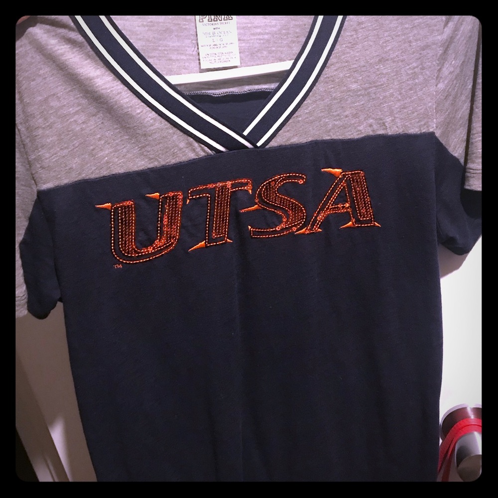 Utsa Pink V neck shirt